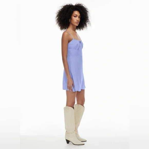 Aritzia Wilfred Bellow Mini Dress- Tie-Front Paisley Dress - Picture 5 of 11